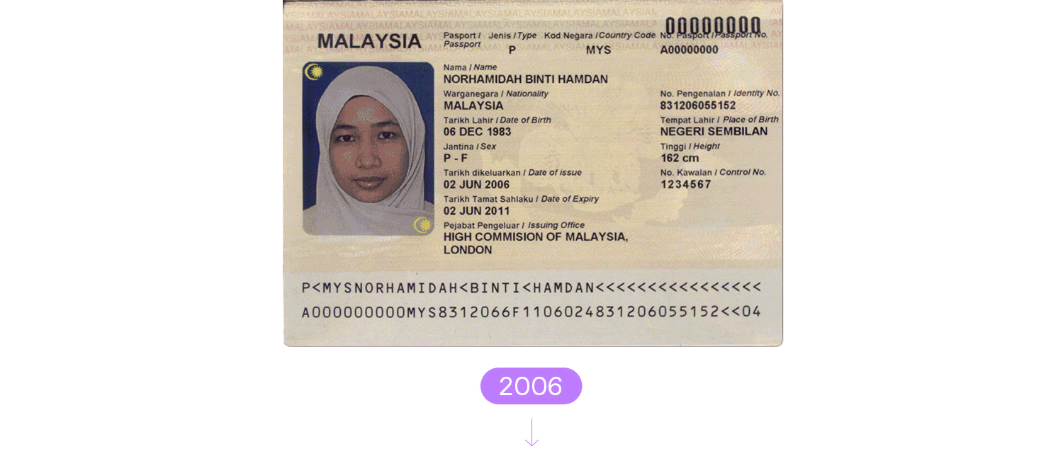 Malaysia passport 2006 series